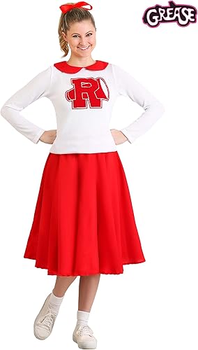 Miniatura 2 de Grease Women's Rydell High Cheerleader Costume, Vintage Red and White Cheer Squad Halloween Outfit