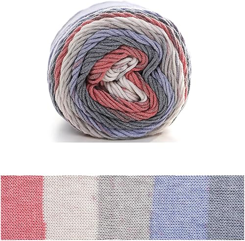 Miniatura 12 de Hilo de color de algodón para tartas, hilo multicolor arcoíris para tejer y tejer a ganchillo, 2 bolas de 7.05 oz, 45% algodón, 55% acrílico, hilo