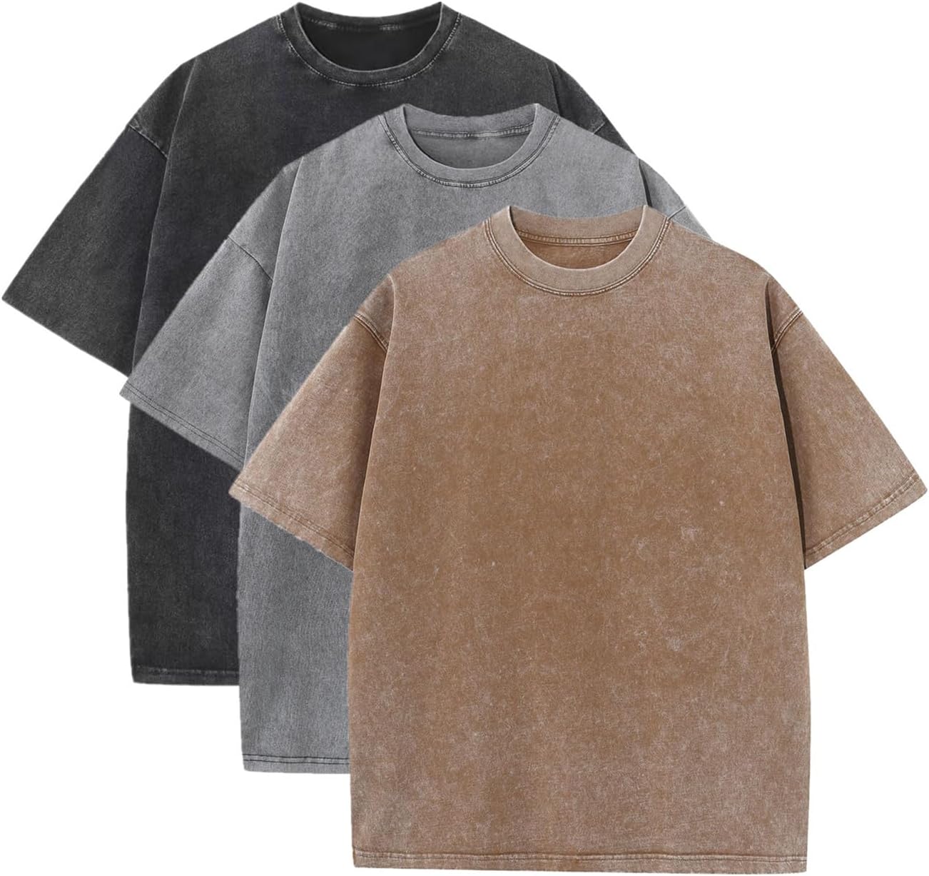 Men's Acid Wash T-Shirts Oversized Unisex T Shirt Cotton Short