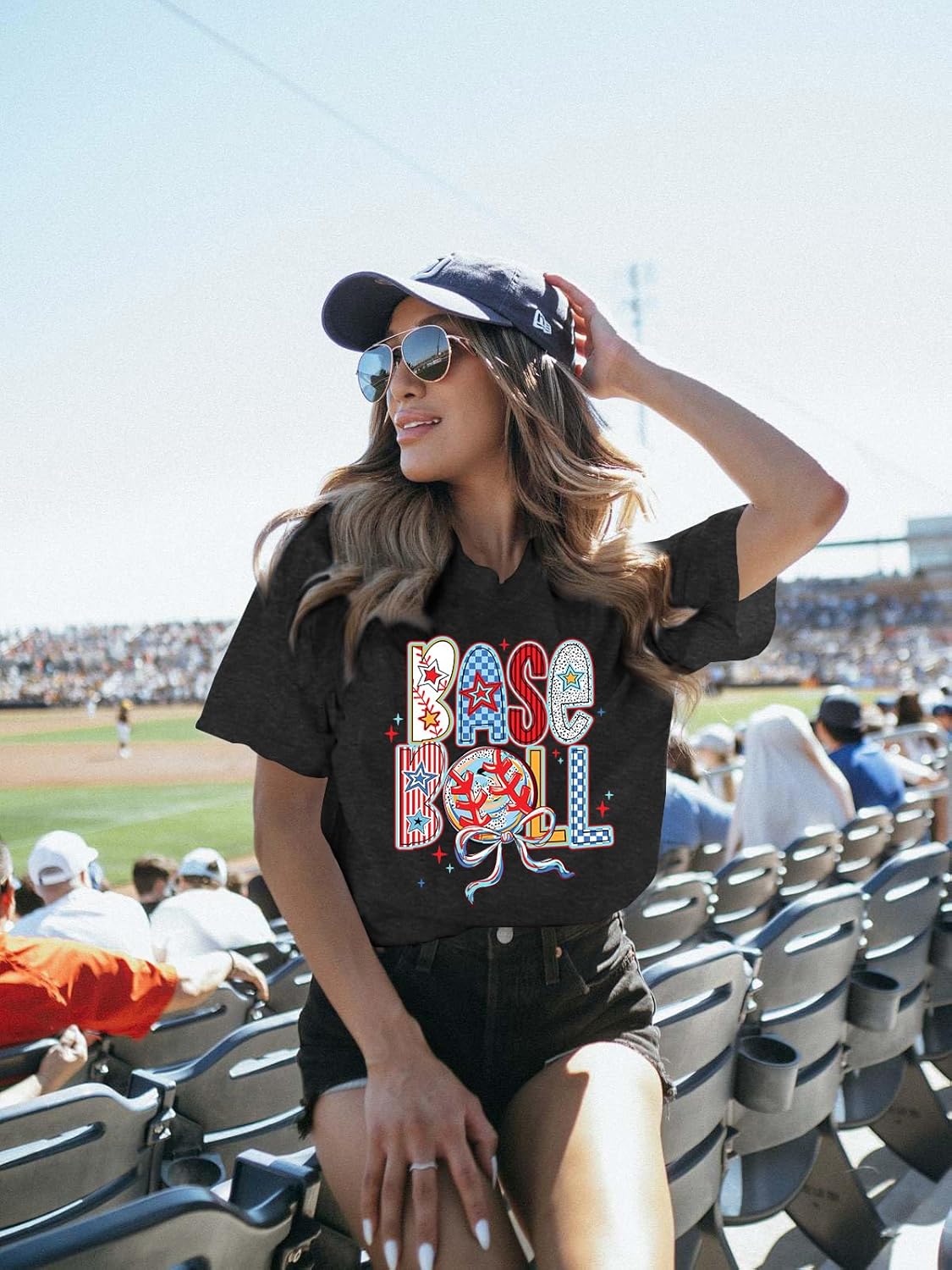 Baseball Mom Shirt for Women: Funny Baseball Tee Shirt Baseball Mama Short Sleeve Casual Tee Tops - Image 3