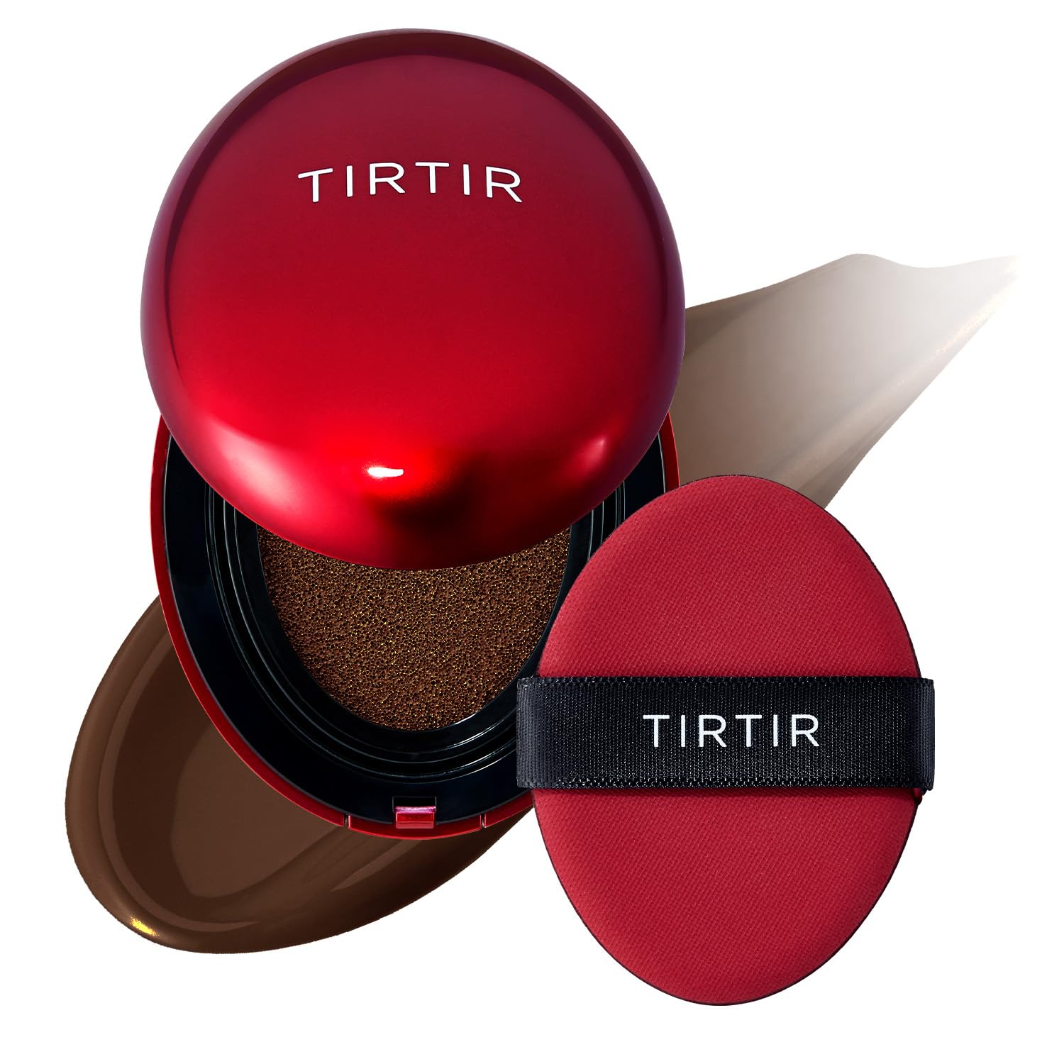 TIRTIR Mask Fit Red Cushion Foundation | Full coverage, Weightless, Skin fit, Satin Glow Finish, Korean Makeup, beauty, Tattoo cover up, Buildable (#51N Fudge, 18g)