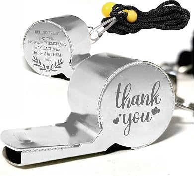 CREATCABIN 1 Box Stainless Steel Sports Whistles with Lanyard Coaching Whistles Engraved Silver Sports Football Soccer Rugby Coach Loud Clear Sound Referee Gear for Officials Teachers 1.8x0.7x0.9 inch