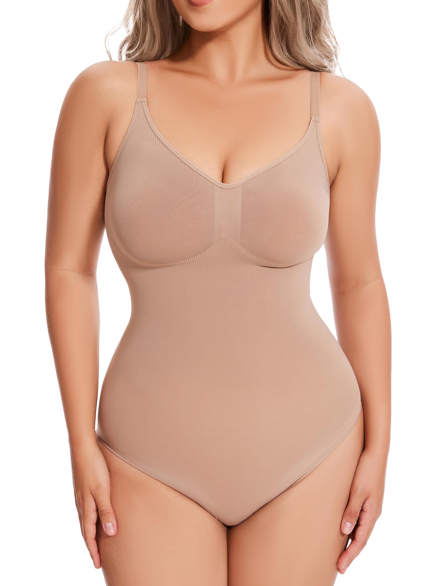 Atbuty Body de muslo medio, moldeador de cuerpo completo, torso corto para mujer, control de abdomen, esculpido sin costuras, moldeador de cuerpo pequeño