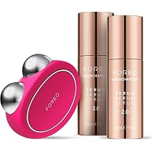 FOREO Age-Defying Bear Bundle - Bear Microcurrent Facial Device + 2 x Conductive Serum 1 fl.oz. - Anti Aging Face Massager - Skin Care Tools Set for an Instant Face Lift - Fuchsia | Microcurrent facial device, face massager, face lift, conductive serum, skin care tools, anti shock, FDA cleared
