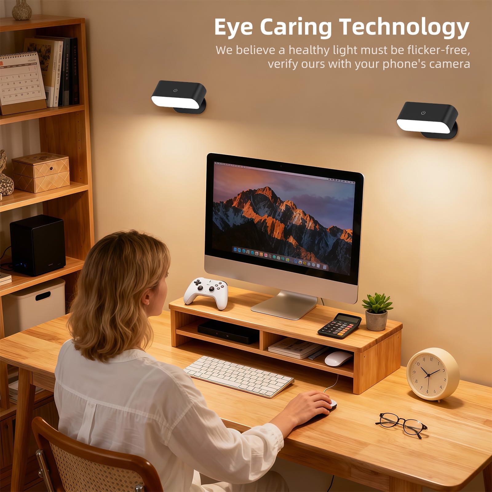 Lampada Da Parete Interna Senza Fili Con Telecomando – Faretto LED Ricaricabile 2000 MAh, Dimmerabile, 3 Temperature, Timer, Rotazione 360° - 4