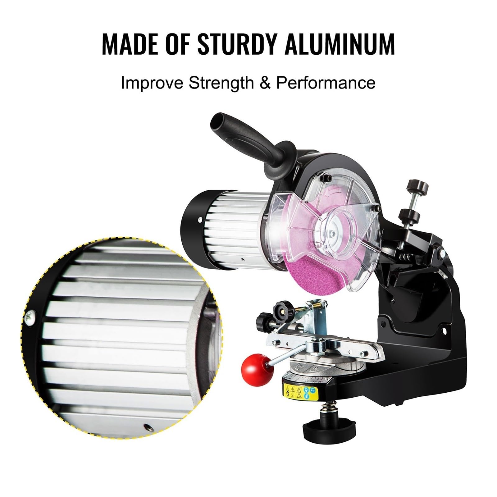 Afilador de Cadena de Sierra eléctrico de 3000 RPM, de Aluminio, portátil, con ángulo Ajustable, pulidor de Herramientas para Principiantes y Bricolaje.
