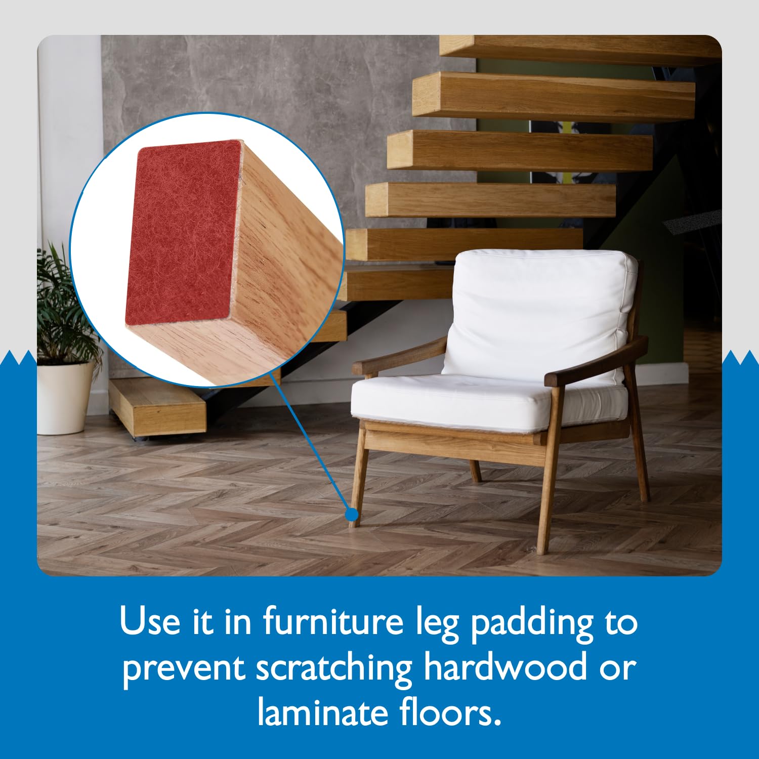 FindTape Polyester 1.5mm Felt Tape – 2 in. x 50 ft. Felt Strips with Adhesive Backing and Furniture Strips, Great for Arts and Crafts, Classrooms, and Protecting Furniture (Red)