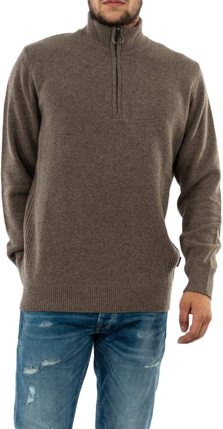 Military Marl Holden Half Zip Jumper by Barbour