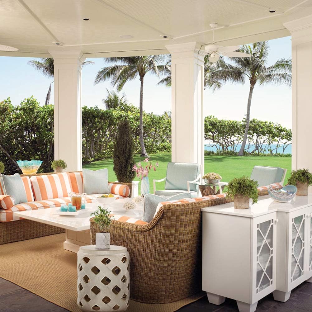 MOTINI Heavy Duty Ceramic Lattice Garden Stool for Indoor Outdoor Decorative Side Table 17" H, White : Patio, Lawn & Garden