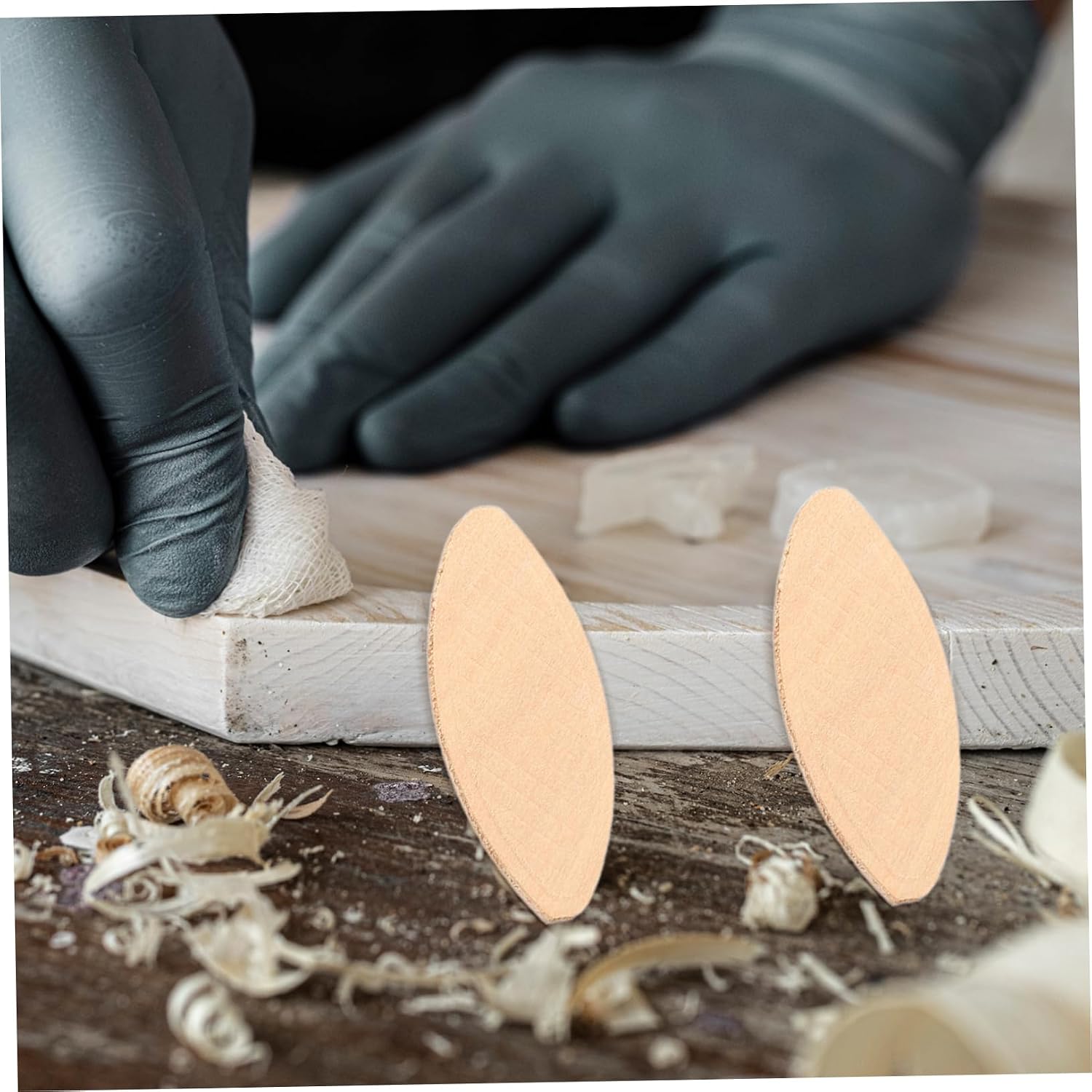 Mobestech 100pcs Woodworking Biscuit Joiner Accessories Wood Chips for Crafting Wood Joining Biscuits