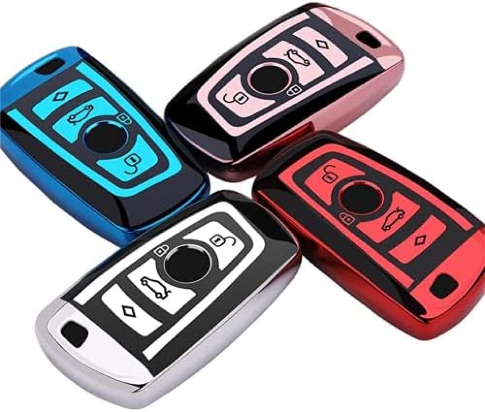 Étui Clé Silicone Housse Porte-clés Pour BMW F10 F20 F30☆ Sans Clé ☆ 3 Boutons Porte-clés ☆ | EBay - Foto 8