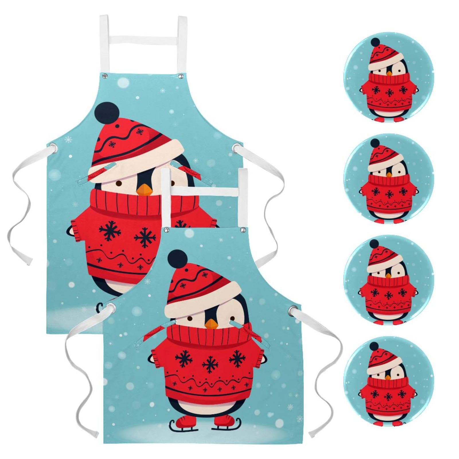Tablier de serveuse pingouin pour restaurant et bistrot branché - 7