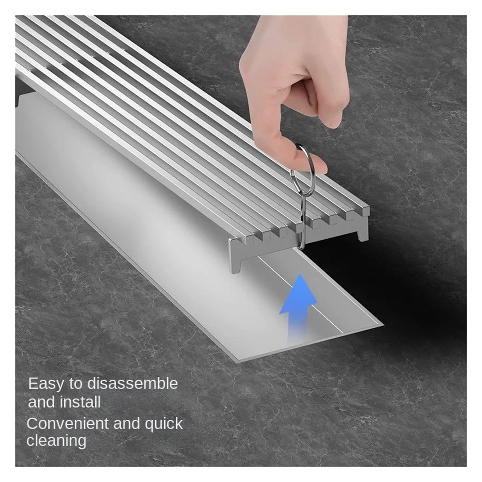 Desagüe de bambú grueso de 20 a 80 cm de largo, acero inoxidable 304 de alto desplazamiento (acabado cepillado lateral de 20 cm) y elegante