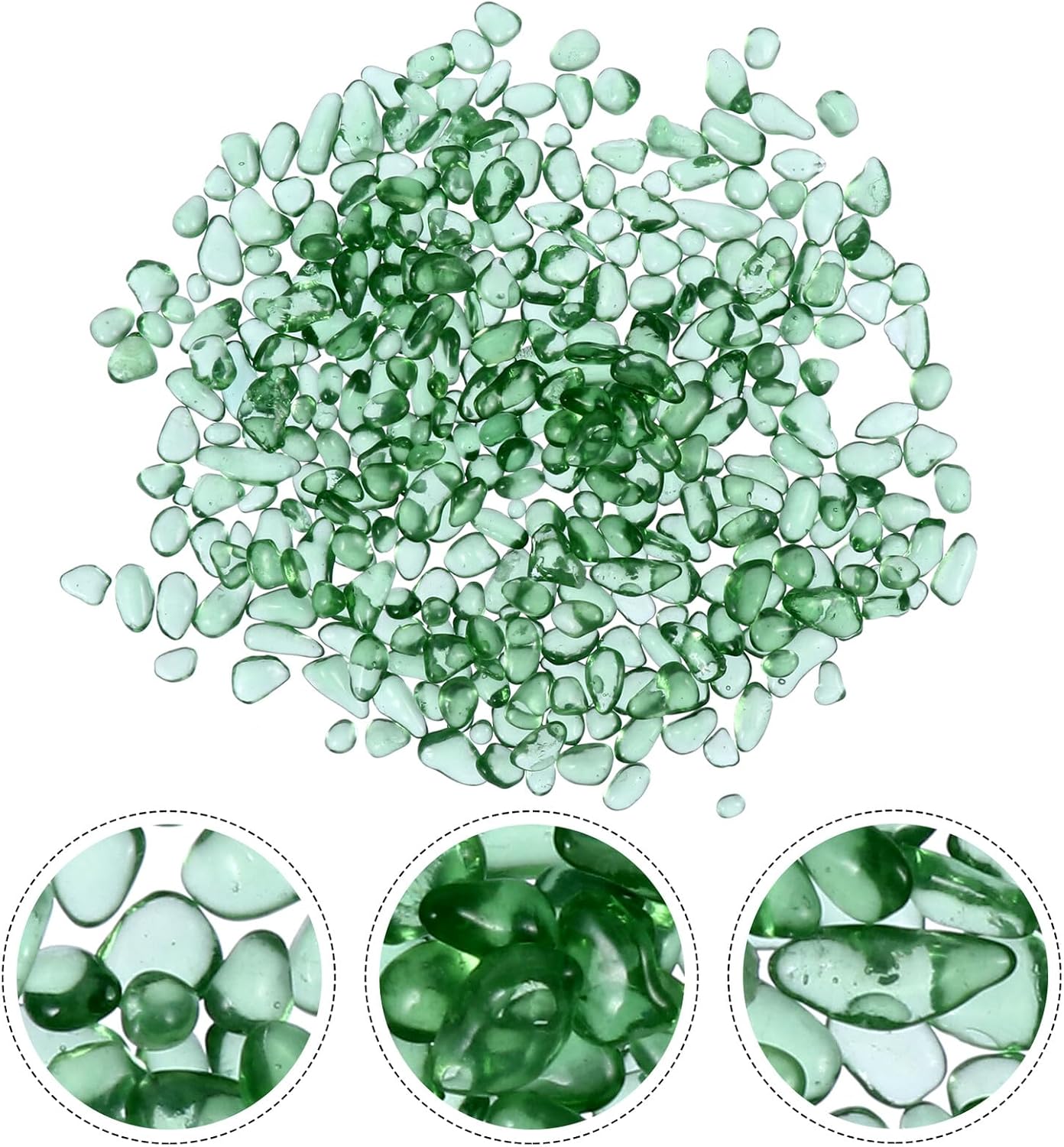 INOOMP Glass Crystal Stone Aquarium Pebbles 500g Decorative Fish Tank Stones for Aquascaping and Vase Fillers, Colored Glass Gems for Freshwater and Saltwater Aquariums