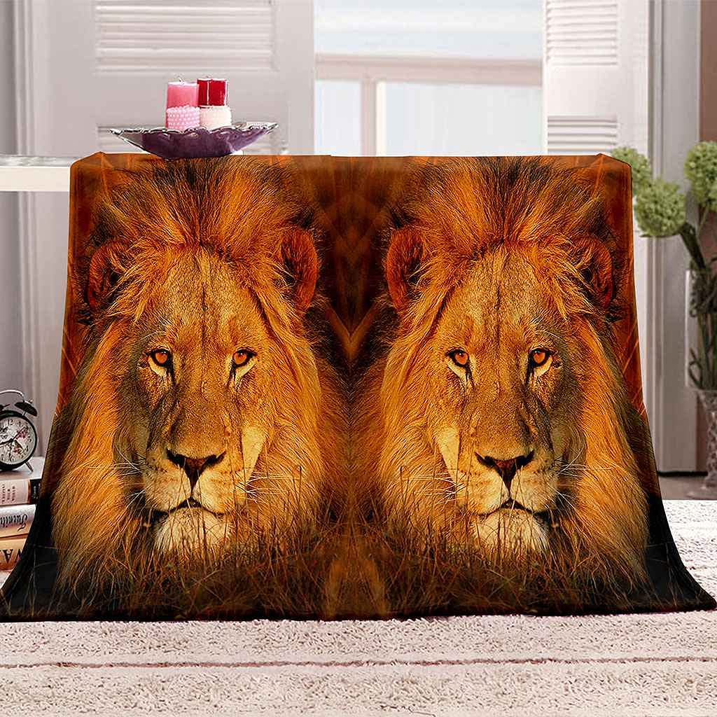 Couverture Polaire Flanelle Chaude Douce Lion Microfibre 150x200