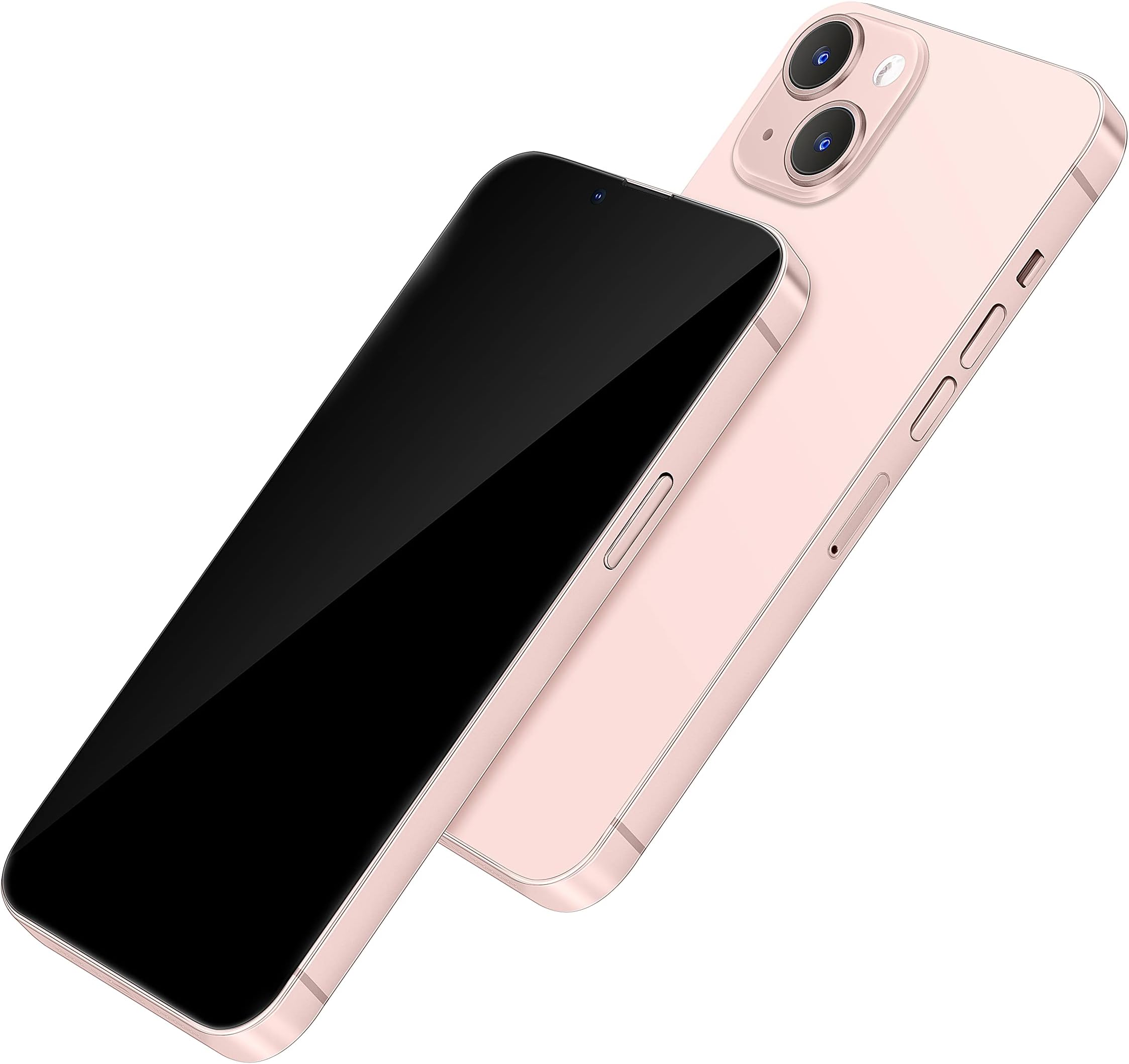Without Logo Non-working Phone Dummy Display Model Pretend Phone toy for Phone 13 Pro Max 13 mini (6.1 inches, Pink Blackscreen)