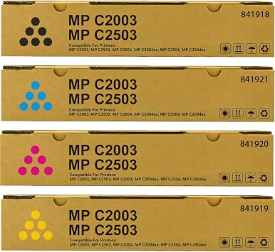 MP C2503 C2003 High Yield Toner Cartridge Compatible for C2503H 841918 841921 841920 841919 Replacement for Ricoh Aficio MP C2003 C2004 C2503 C2504 Printers 4Pack