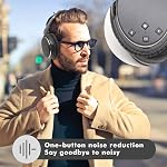 Srhythm NiceComfort 35 Active Noise Cancelling Headphones, Wireless Bluetooth 5.3, 50+ Hours Playtime, Fast Charging, Over-Ear Design