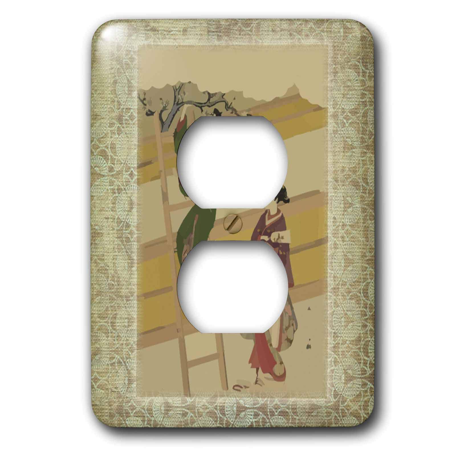 Cache-prise femme japonaise vintage pour interrupteur déco rétro