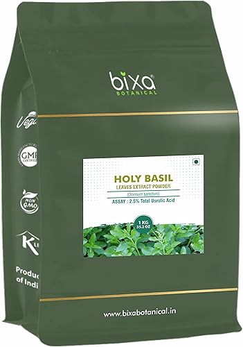 bixa BOTANICAL Extracto seco de albahacatulsi (Ocimum Sanctum) - 2.5% de ácido usrólico total por HPLC Paquete de 1