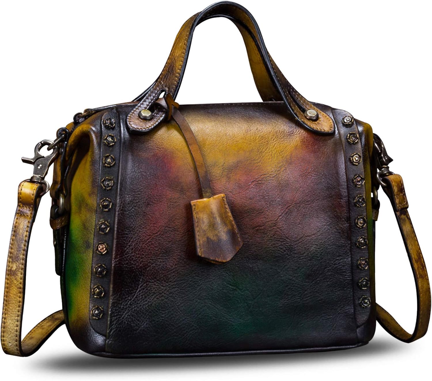 Genuine Leather Purses and Handbags for Women Vintage Handmade Fashion Leather Shoulder Bag Crossbody Satchel with Strap - Image 2