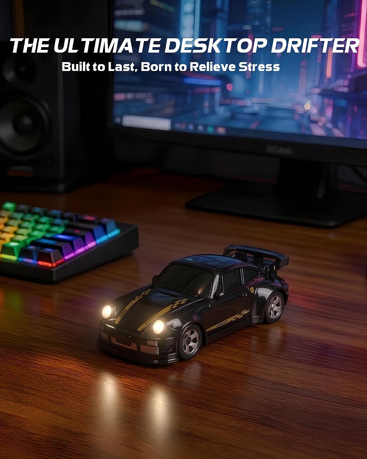 ARRIS 1/64 Micro Desktop RC Drift Car 4WD with 2-Speed Modes RTR | Pocket Size Design, LED Lights, Stunt Driving, Smooth Drifting, Indoor Fun