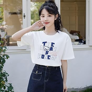 Amazon | [Yanvogue] レディース 半袖Tシャツ 綿100 トップス