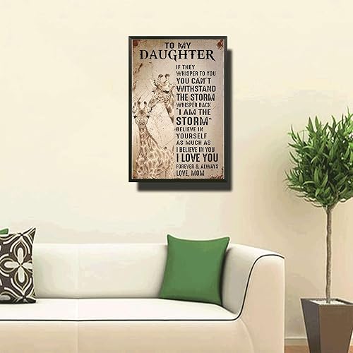 Miniatura 9 de Letrero de metal con texto en inglés To My Dauhter I Want You to Believe Deep in Your Heart That You are Capable of Achieving Anything, arte de