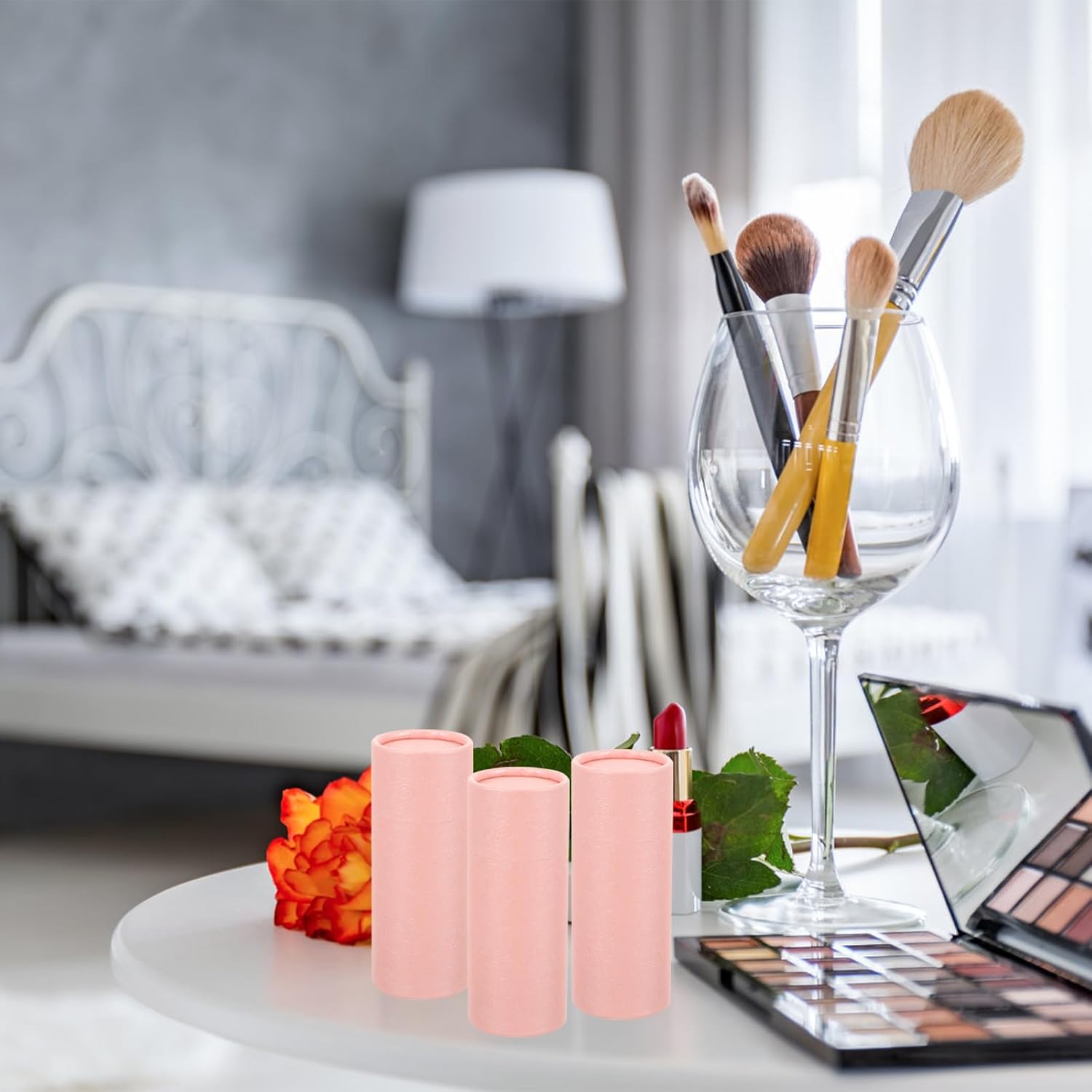 Ciieeo 30 Pcs Paper Box Incense Essential Oil Bottle Container Tea Bottle Container Tea Containers Paperboard Tubes Lip Balm Portable Paper Can Kraft Paper Cardboard Pink image 5