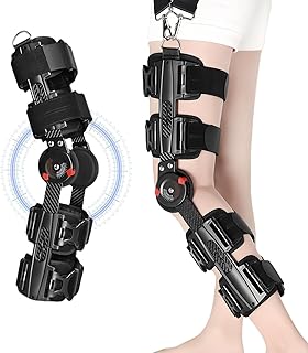 Carbon Fiber Unloader Knee Brace,Hinged Brace Knee Immobilizer for ACL,MCL,PCL Injury,Orthopedic Rehab,Post Op,Support for Arthritis Pain,Osteoarthritis Meniscus Tear(Applicable to left & right feet)