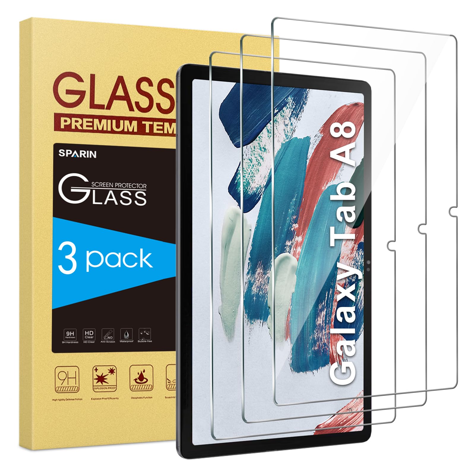 SPARIN 3 Pack Screen Protector for Samsung Galaxy Tab A8 10.5 Inch 2022