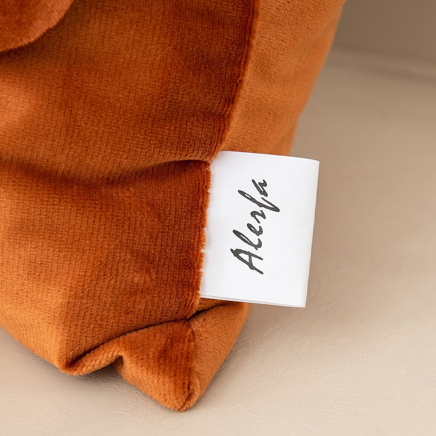 Alerfa 3D Flower Handmade Throw Pillow Cover Decorative Orange Velvet Pillowcase Cushion Cover with Hidden Zipper for Couch Bed Living Room Home Decor 18 x 18 Inches - Image 7