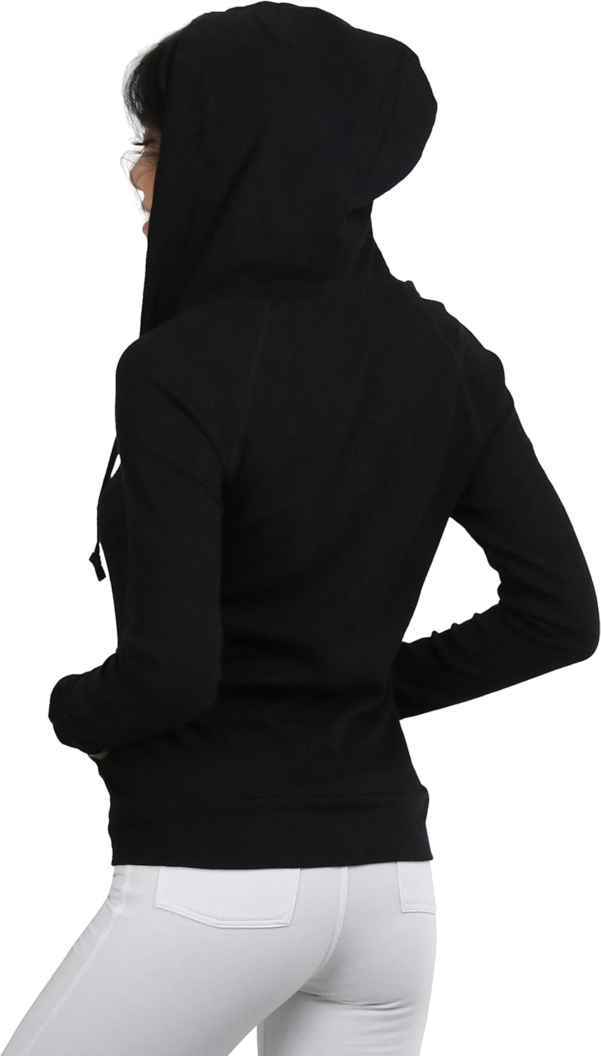 ToBeInStyle Women's Long Sleeve Full Zip-Up Thermal Hoodie - Image 3