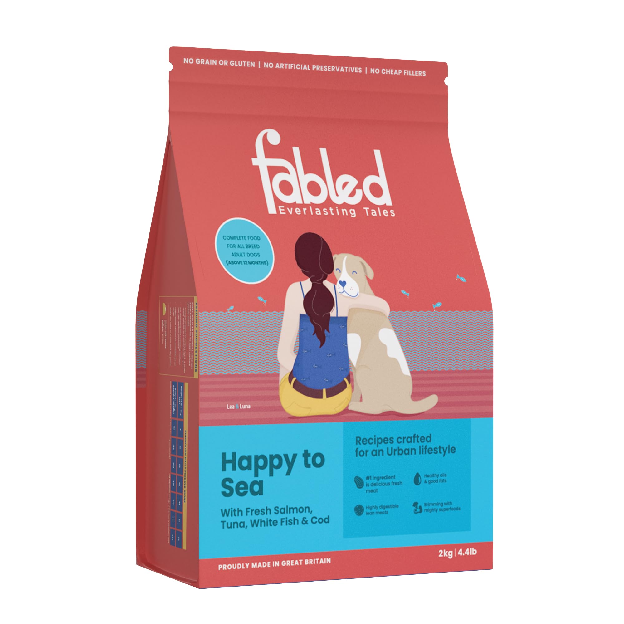 Fabled Happy to Sea - Adult Dry Dog Food (Above 12 Months), Hypoallergenic - Grain Free with Salmon, Tuna, White Fish and Cod, 2 kg (B0CKKZTFJ1) Amazon Price History, Amazon Price Tracker