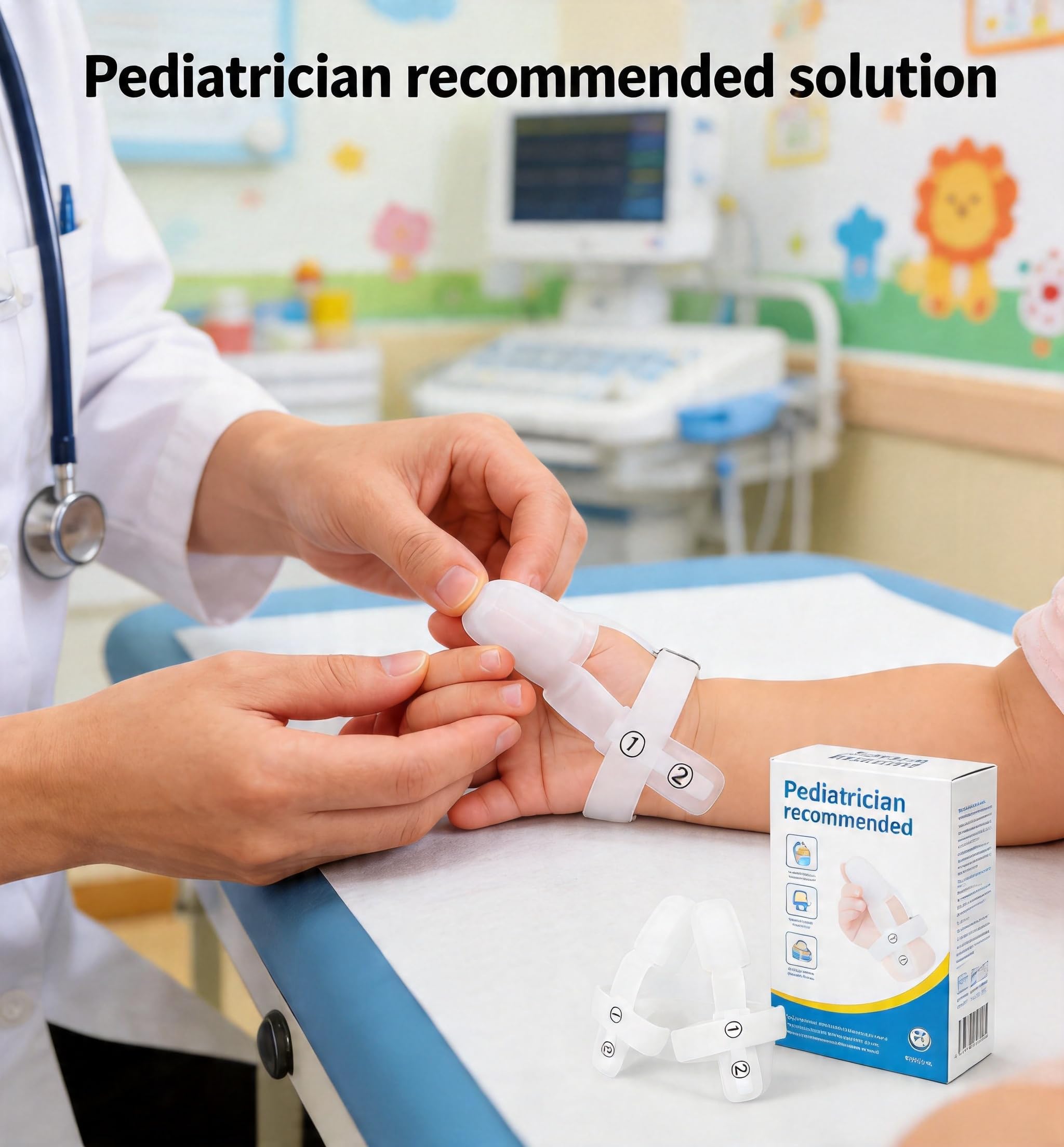 Pollice Succhiare Prevenzione per Bambino Silicone Regolabile Pollice Succhiare Finger Protector Morso Massaggiagengive per Neonato 1-5 anni Bambino