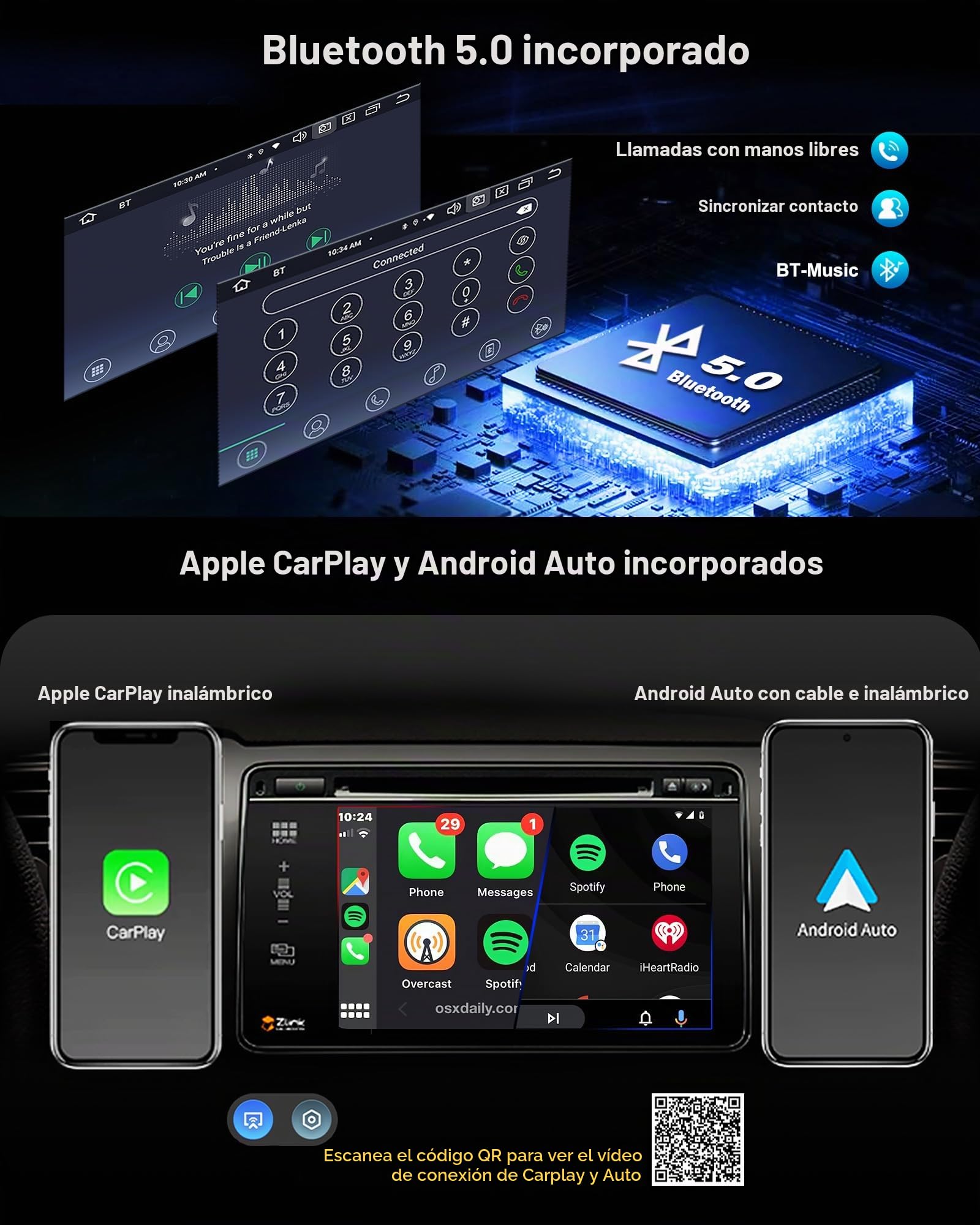 Erisin 8-Core 6GB+128GB Android 14 Radio Coche Bluetooth GPS Navegador para Opel Astra H Antara Corsa C/D Vivaro Zafira Vectra Meriva Signum 7" Pantalla CarPlay Android Auto Dab+WiFi 4G USB DSP Canbus
