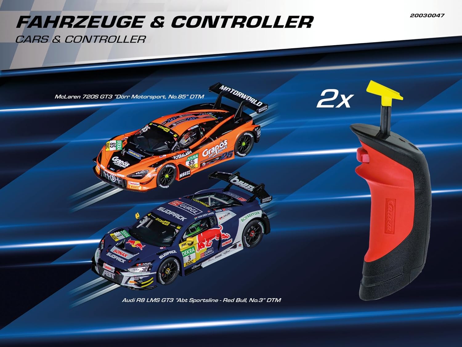 Carrera 30047 Digital 132 Victory Circuit Slot Car Race Track Set, 1:32 Scale, 23.95-Feet Long, Featuring McLaren 720S GT3 and Audi R8 LMS GT3, Includes Wireless Controllers