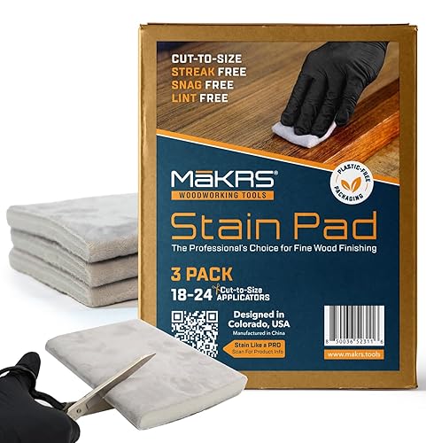 MāKRS Stain Pad, Cut-to-Size Staining Pads, 3-Pack, Lint, Snag, Streak-Free
