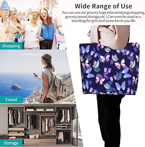 Miniatura 9 de Bolsas de mano reutilizables con diseño de calavera de azúcar y flores, bolsa de playa para viajes, compras, trabajo diario