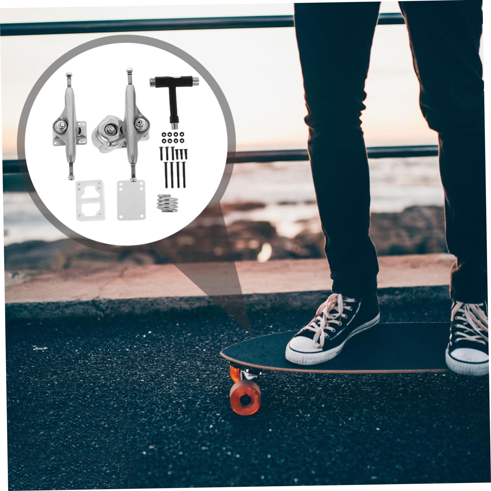 UPKOCH 2pcs Surf Skateboard Trucks with Gasket Lightweight Spring Bracket for Land Surfboard Adapter Easy to Replace and Maintain Durable Construction