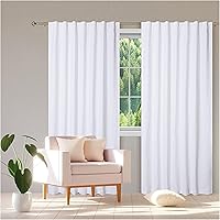 Vista 9 de HOMIDATE Cortinas de algodón texturizadas, juego de 2 paneles de ventana de 50 x 84 pulgadas, elegantes cortinas de baño de 84 pulgadas, cortinas
