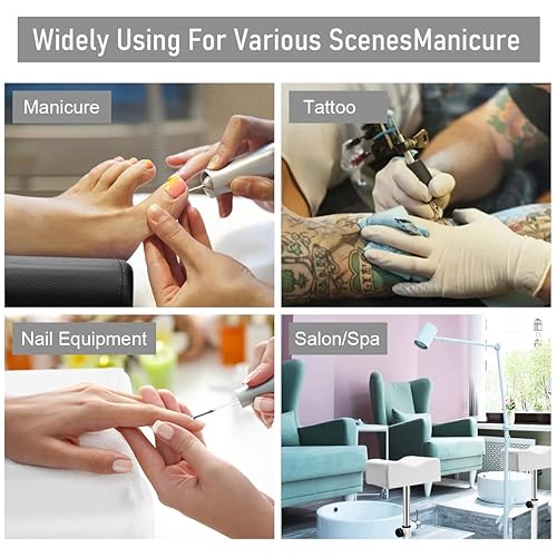 Miniatura 7 de FLOLXNB Reposapiés de manicura de pedicura, masaje de pies, manicura de uñas, taburete de belleza de altura ajustable para el hogar, salón de