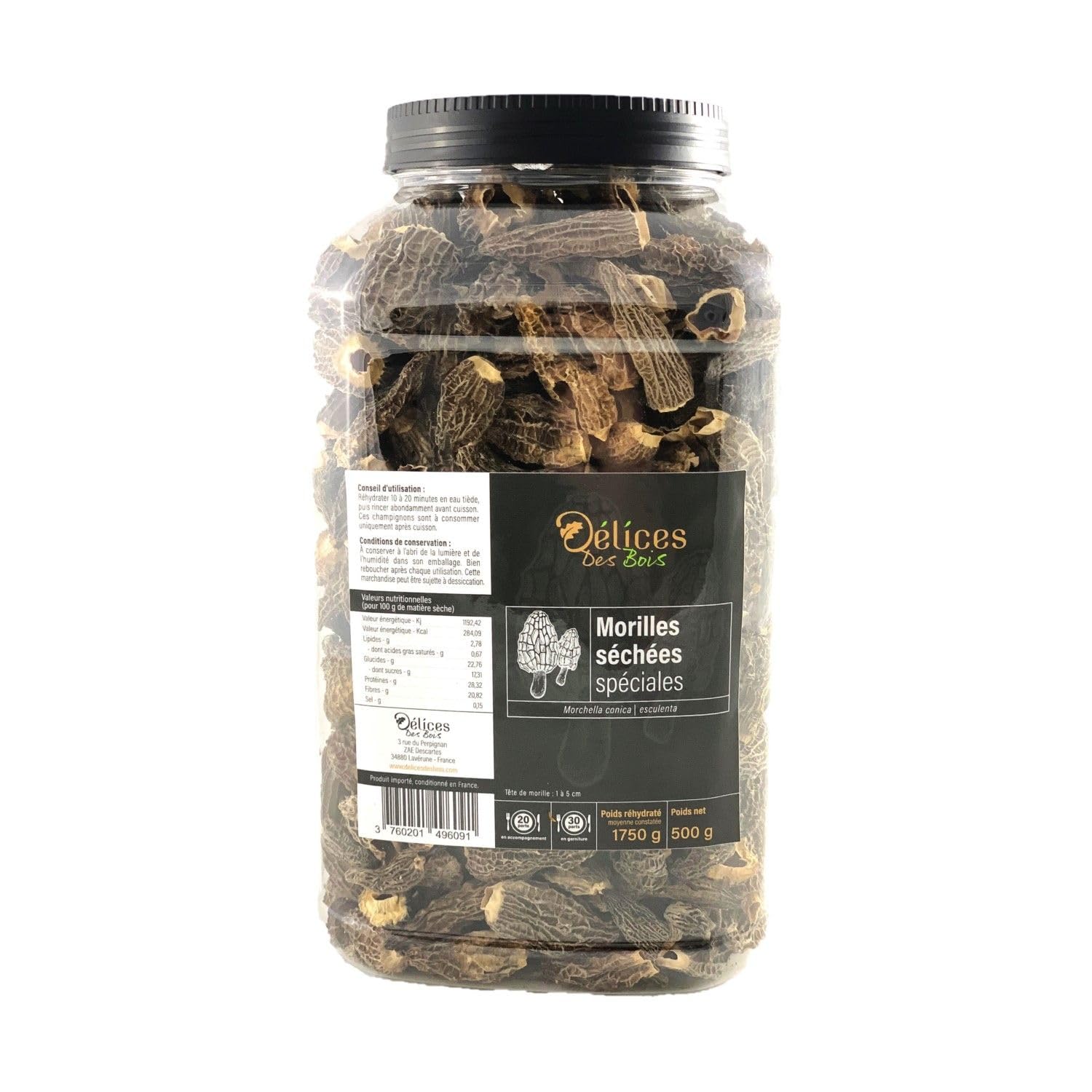 Morilles Spéciales Séchées Délices des Bois 500g – Champignons premium déshydratés – Idéal sauces, risottos et viandes
