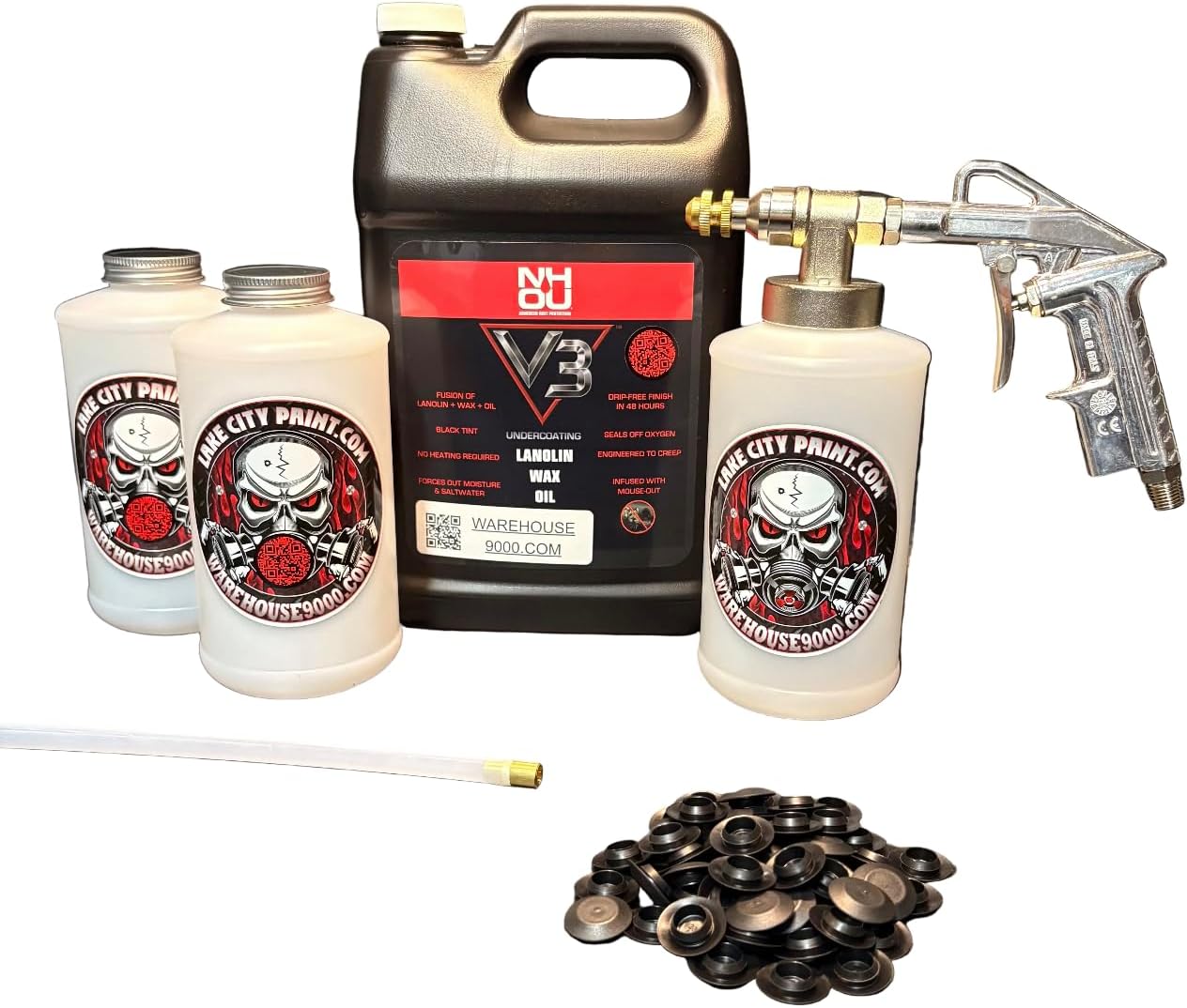 NH Oil V3 Pro Undercoating Gun - Straight Wand Kit (3 W Quart Bottles)