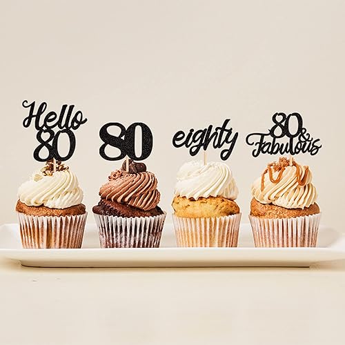 Miniatura 53 de 24 piezas de decoraciones oficiales para cupcakes de cumpleaños número 13 Hello 13 Thirteen Cupcake Picks 13th Birthday Cake Decor Supplies Black