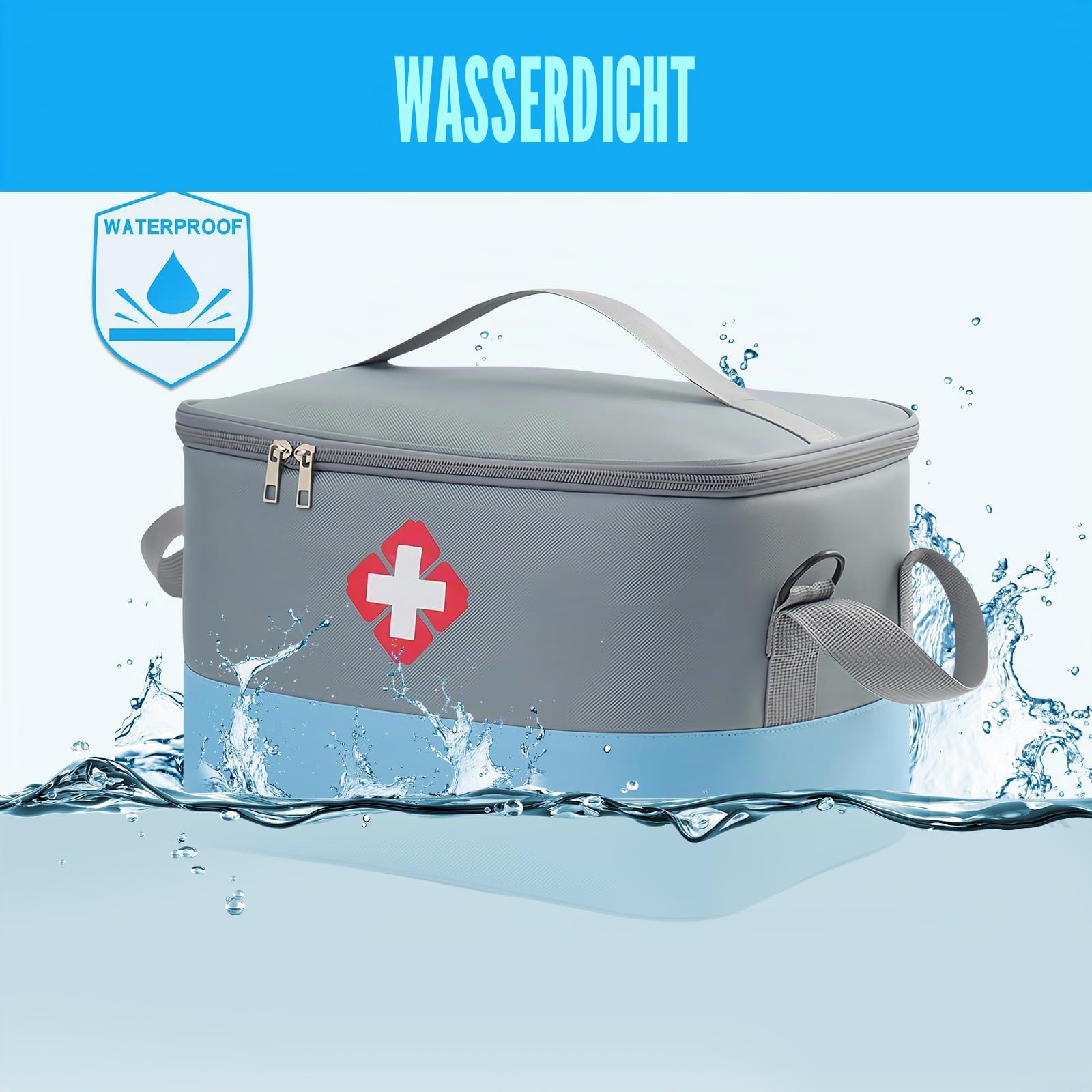 Medikamententasche Reise Große Kapazität Reiseapotheke Tasche Leer Medizintasche Wasserdichte Medikamenten Notfalltasche Erste Hilfe Tasche Medizin Aufbewahrungstasche Tragbar für Home Office Reise