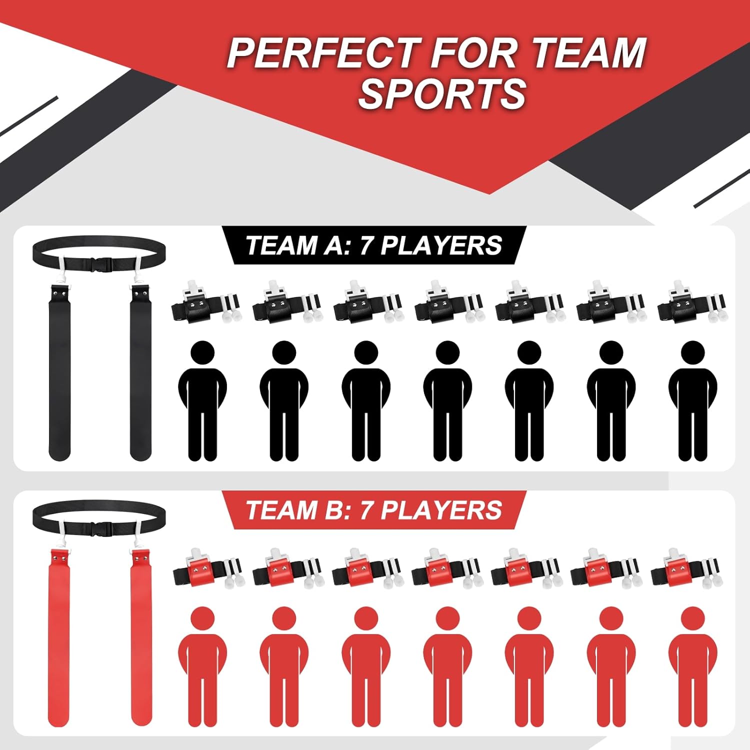 Adjustable Flag Football Set, 2/14 Player Flag Football Belts and Flags for Youths Adult Sport Team Training - Image 4