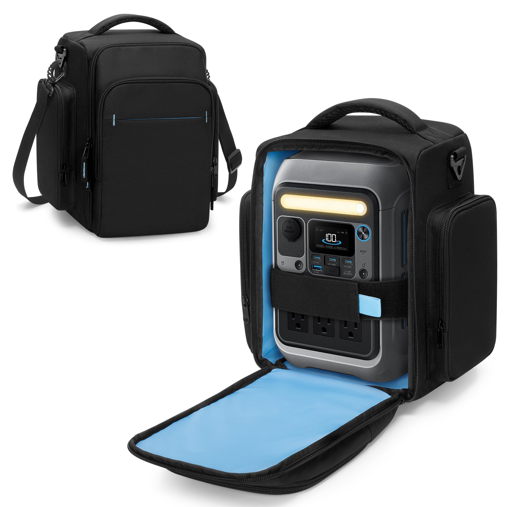 Trunab Torba kompatybilna z Anker SOLIX C300 Portable Power Station, outdoorowa torba generatora słonecznego z wieloma przegródkami, na kemping, w podróż i w sytuacjach awaryjnych