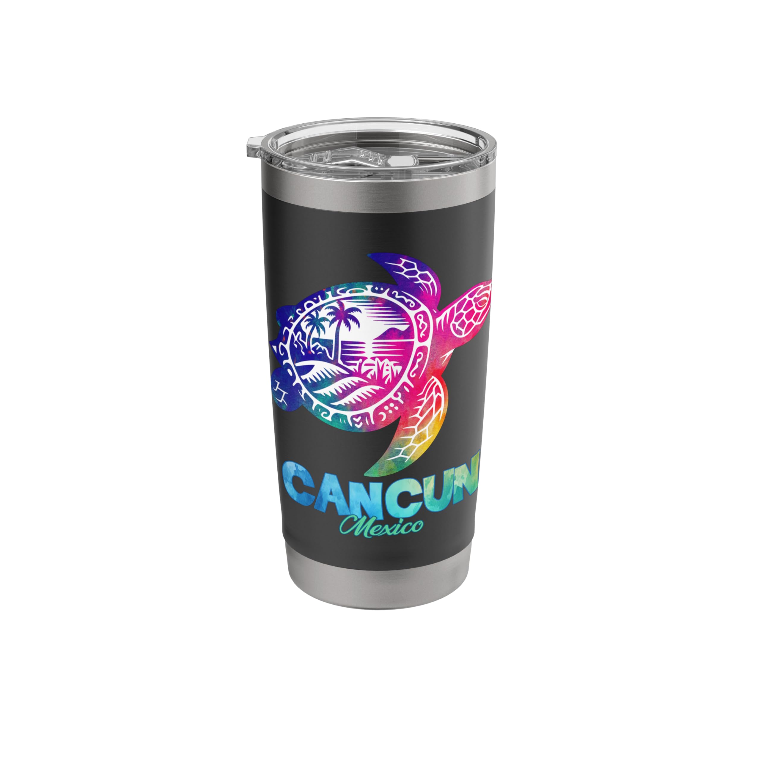 Cancun Mexico Turtle Tie Dye Summer Vacation Gifts Souvenir Stainless Steel Insulated Tumbler