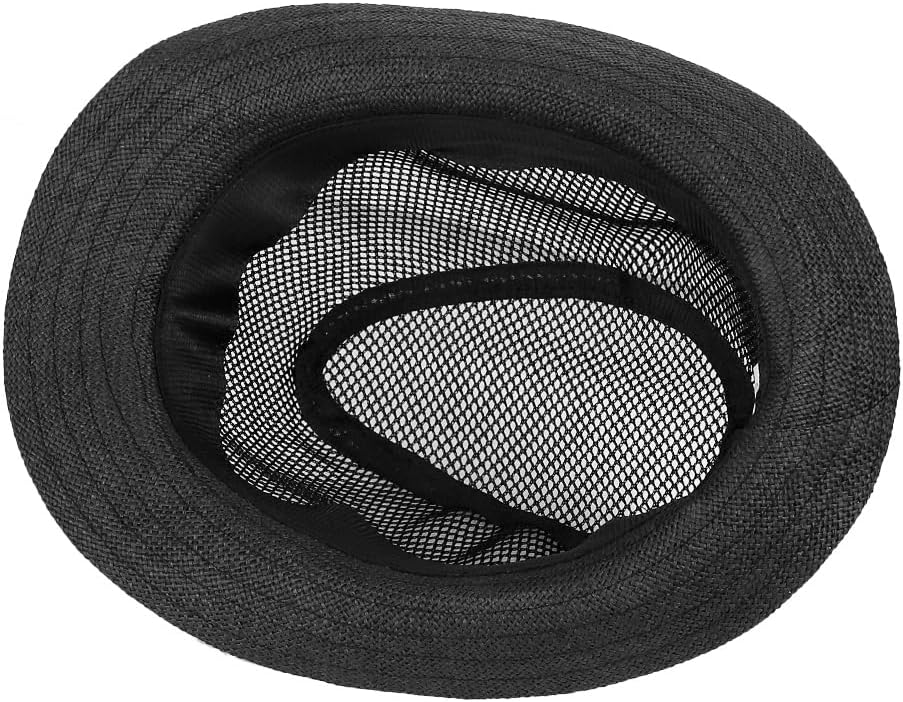 Men Straw Fedoras Summer Trilby Hat Vintage Mesh Panama Sun Hat Short Brim Beach Travel Hat British Jazz Hat Outdoor Bucket